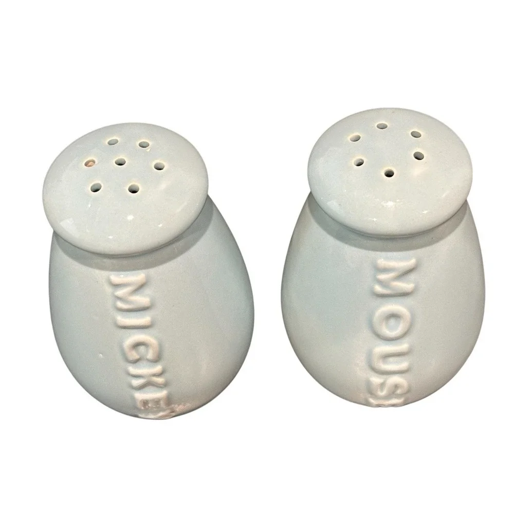 Disney Mickey Mouse Light Blue Salt Pepper Shakers M.Mouse Dinnerware Collection